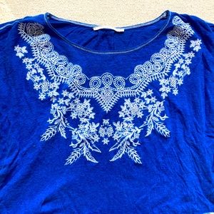 100% linen French blue top